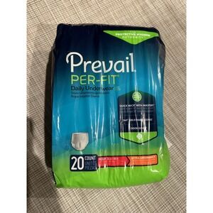 Prevail Per-Fit Unisex Incontinence Underwear - Medium Size, Bag of 20 Count NEW